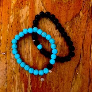 Blue and black matching bracelets!